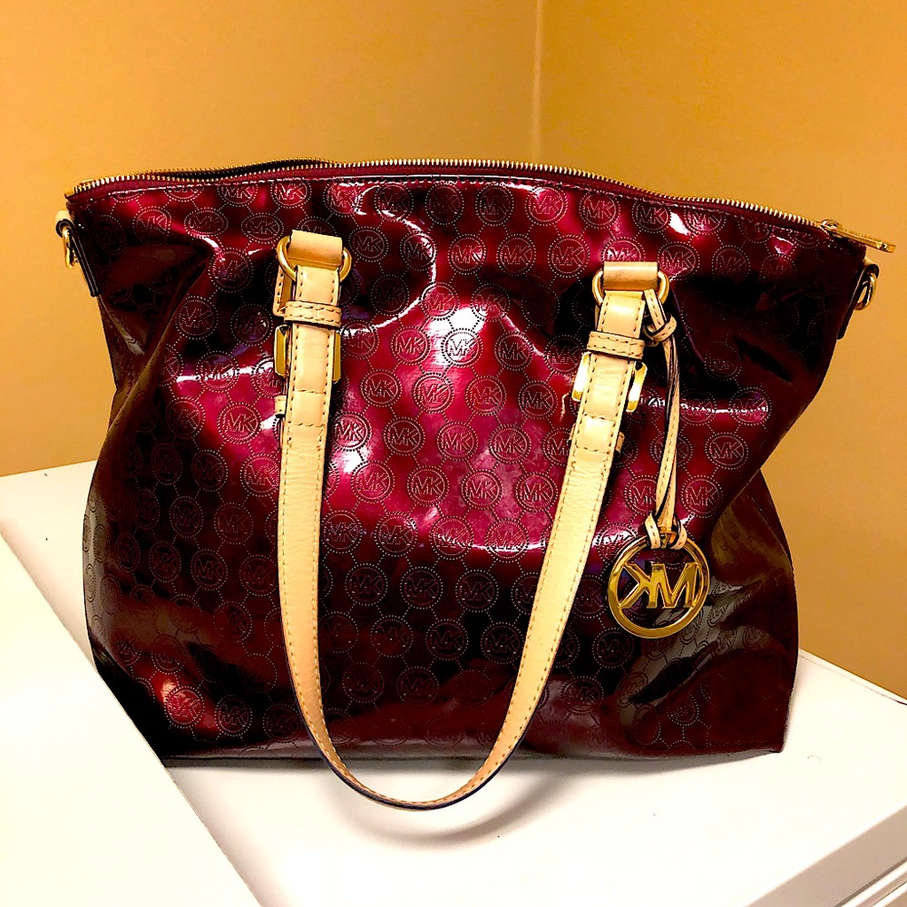 Gorgeous Red/Burgundy Large Michael Kors Purse - Picture 3 of 12